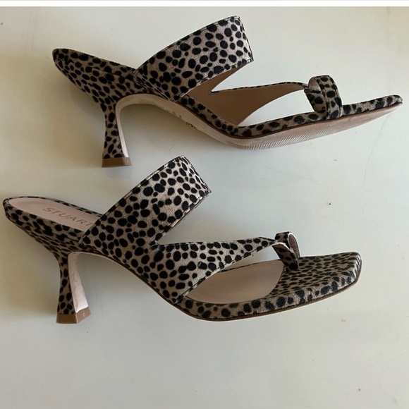 Sexy Stuart Weitzman Leopard Print Lyla 75 Heeled Sandal Size 7 comes with bag - Picture 6 of 11